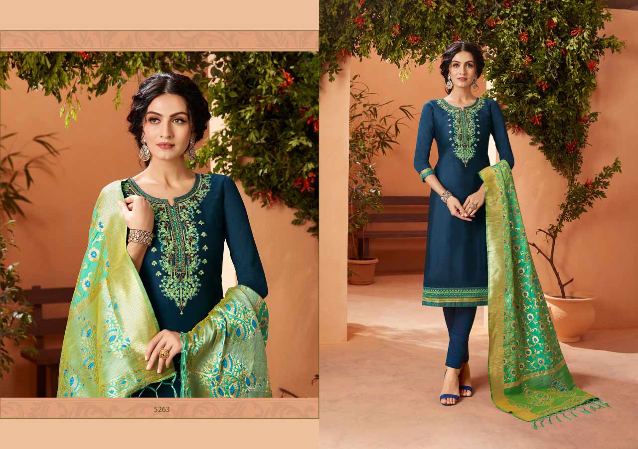 Virasat Vol-4 Kessi Fabrics Design Silk Dress Materials Virasat Vol-4 Kessi Fabrics Design Silk Dress Materials